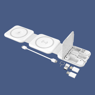 Magnetisches Two-In-One-Wireless-Ladegerät mit USB und Micro Lightning-SMI-Karten-Ejektor