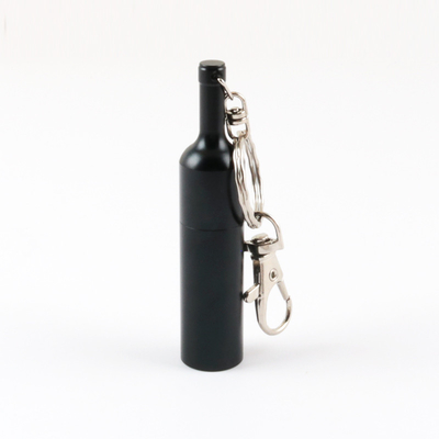 Wein-Flasche formte 3,0 USB den grellen Antrieb mit Metall-Ring And Soem-Logo
