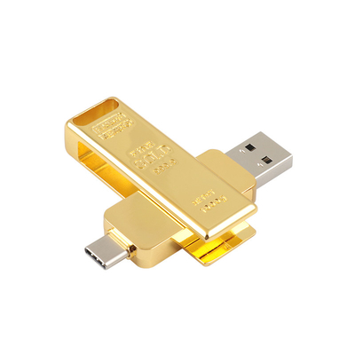 Der Goldbarren geformt SCHREIBEN schnelle Geschwindigkeits-Match EU und US Standrad C USB 3,0