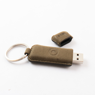 Ein vollständiges Speicher-Leder-USB-Flash-Laufwerk mit individuellem Logo-Druck