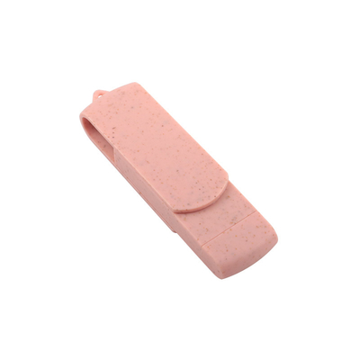 Typ C USB-Flash-Laufwerke Pink Plastik mit Stroh, recycelbares Material und eigenes Logo