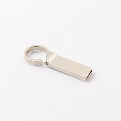Custom Logo Silber Matt Metall USB-Flash-Laufwerk 2.0 64GB 128GB 20MB/S mit Schlüsselfeld