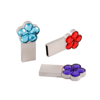 Notebook 64g 128g Metall USB-Flash-Laufwerk Blumenform Kristall