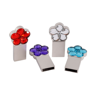 Notebook 64g 128g Metall USB-Flash-Laufwerk Blumenform Kristall