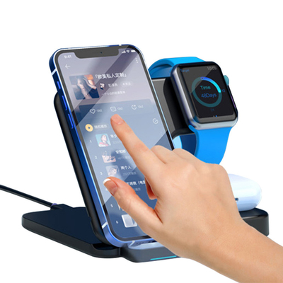 Klappbare tragbare 15W Samsung schnelle drahtlose Ladegerät mit Telefon Kopfhörer Uhr