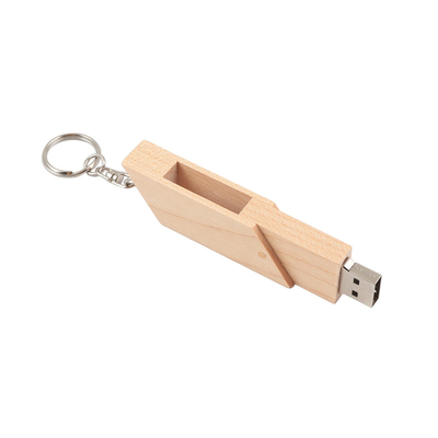 Rechteckige Holz-USB-Flash-Laufwerk-Artikel Bambusholz/Ahornholz-Support OEM 0°C bis 60°C