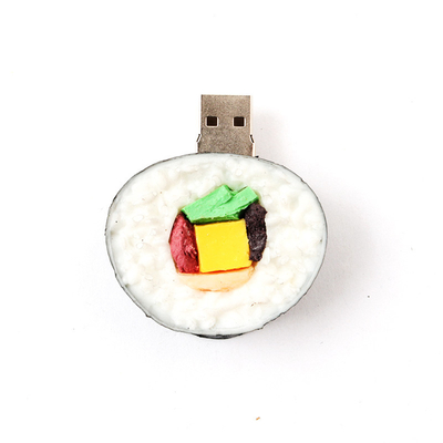 Sushi-förmige USB 2.0-Schnittstelle Personalisierte USB-Flash-Laufwerke mit gedrucktem Logo auf der Rückseite