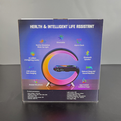 Hochleistungs 5 in 1 QI drahtloses Ladegerät mit LED / Lautsprecher / Uhr