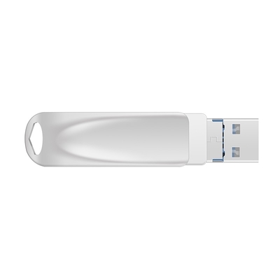 Silberner TYPE C USB 3 in einem mit USB 2.0 USB 3.0 und Typ C-Anschluss