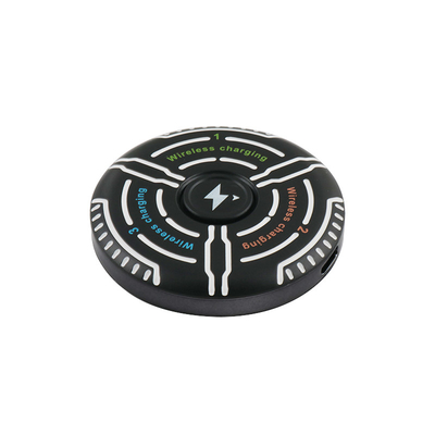 Multifunktionelle drahtlose Ladegerät Unterstützung Box Druck Logo Fidget Spinner Lichtanzeiger