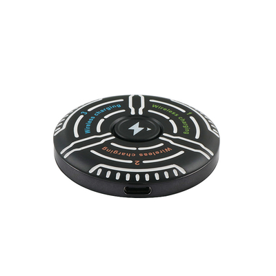Multifunktionelle drahtlose Ladegerät Unterstützung Box Druck Logo Fidget Spinner Lichtanzeiger
