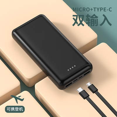 Portable Power Bank mit Micro USB- und Typ-C-Eingabeanschlüssen für Smartphones