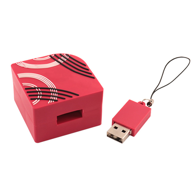 Benutzerdefinierte Silikon-USB-Flash-Laufwerke Vollfarbdruck Rechteckform 128 GB Kapazität