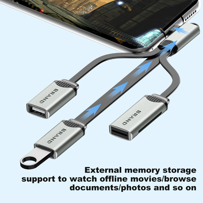 USB-Hub-Kabel zum Lesen und Kopieren Auch der USB-Adapter schnelle Datenübertragung