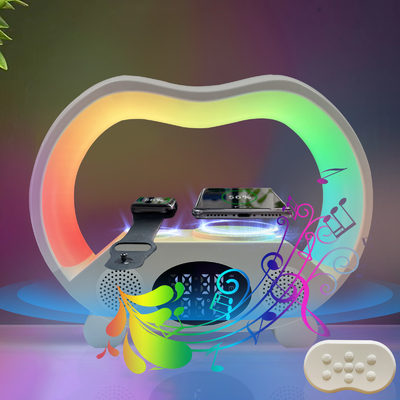 15W Schnelllade Lautsprecher Wireless-Ladegerät mit farbigen Lichtern und Bluetooth ABS Material