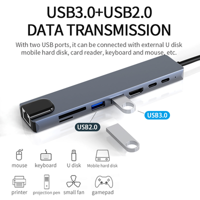 Schnelle Datenübertragung Aluminium-Speicherkartenleser Fast Hub / Speicherkarten-Hub mit charmantem Stil