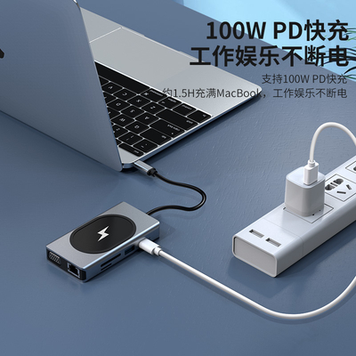 USB Type C HUB Multifunktionsadapter 9 in einem und mit Speicherkartenleser