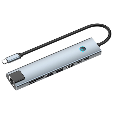 Multi-Port HUB-Adapter mit Speicherkartenleser und Aluminiumkörper