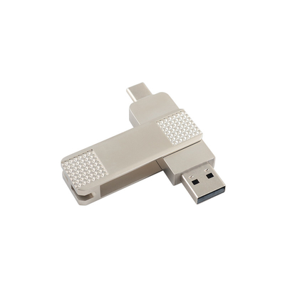Silberne USB-Flash-Laufwerke des Typs C können sich mit Passwortschutz um 360 Grad drehen