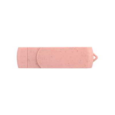 Typ C USB-Flash-Laufwerke Pink Plastik mit Stroh, recycelbares Material und eigenes Logo
