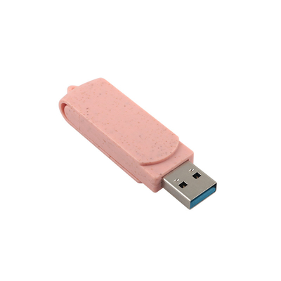 Typ C USB-Flash-Laufwerke Pink Plastik mit Stroh, recycelbares Material und eigenes Logo