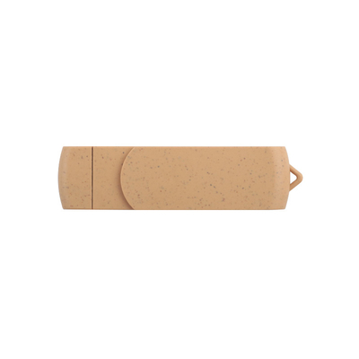 Customized Vibrant Beige USB mit Laser-gravierten Logo recycelbare Materialien