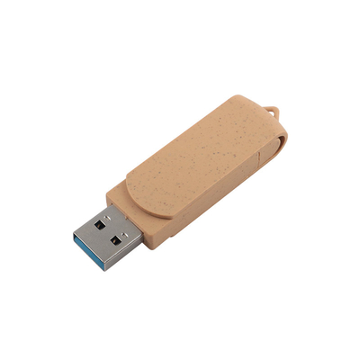 Customized Vibrant Beige USB mit Laser-gravierten Logo recycelbare Materialien