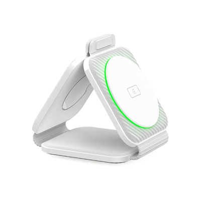 Klappbare Drei-in-Eins-magnetische drahtlose Ladegerät Abs Kunststoff für iPhone iWatch und mehr