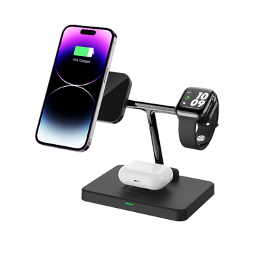 3 in 1 schnelles Ladegerät Aufrechtes drahtloses Laden für iPhone Kopfhörer IWatch