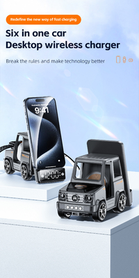 Cool Auto in Form von Grau Farbe Wireless-Ladegerät Schnelles Laden für iPhone Airpods IWatch