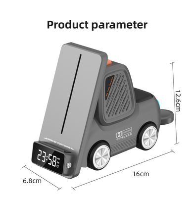 15W Schnellladung drahtloser Ladekast mit ABS im Inneren und LED-Licht für Telefon in Körperfarbe Weiß / Grau / Orange / Gelb