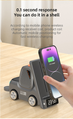 15W Schnellladung drahtloser Ladekast mit ABS im Inneren und LED-Licht für Telefon in Körperfarbe Weiß / Grau / Orange / Gelb