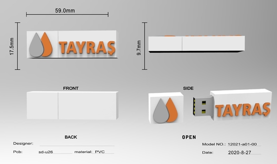 10 Jahre Datenspeicherung Personalisierter USB-Speicher mit 2 Stunden Zeichnungszeit