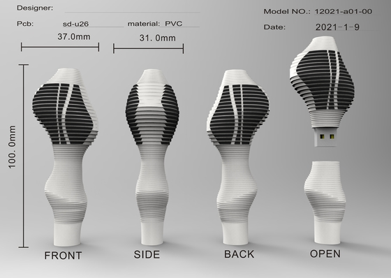 Datenverschlüsselung Quadratische personalisierte USB-Flash-Laufwerke mit einzigartigem Design und angepassten Farboptionen