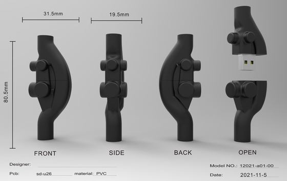 Datenverschlüsselung Quadratische personalisierte USB-Flash-Laufwerke mit einzigartigem Design und angepassten Farboptionen