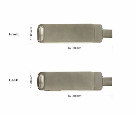 Silver Matt Usb 3.0 With Type C Both Port Usb Flash Drive Phone And Computer Can Compatibility 256GB 512GB 1TB