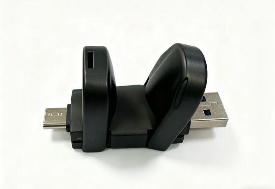 Double-headed And Reversible Gun Metal Usb Flash Drive With Type C Pendrive With American Certification