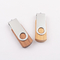 Torsion formte hölzerne USB-Antriebs-Metallkasten-Bambusfarbeprägungslogo
