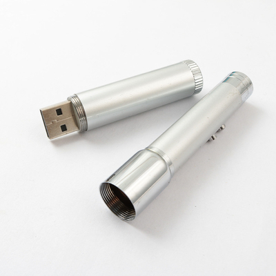 Silberner USB-Stick mit Stift und rotem LED-Licht, 128 GB, 256 GB, schnelle Geschwindigkeit