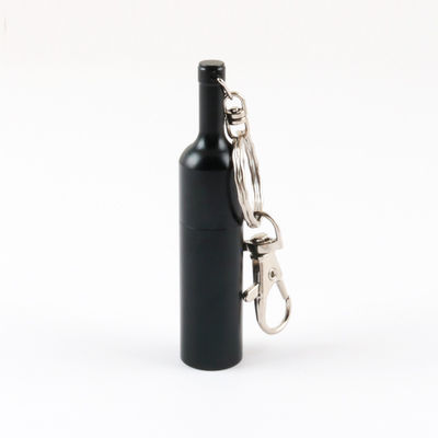 Wein-Flasche formte 3,0 USB den grellen Antrieb mit Metall-Ring And Soem-Logo