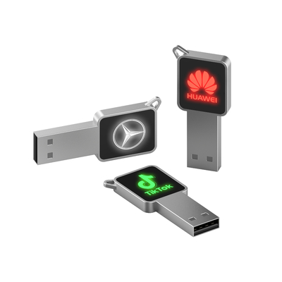 USB-Stock Kristall 32GB 64GB 128GB, wenn der glänzende LED-Licht-Wille gelesen wird