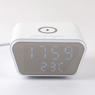 Abs Weave 20W Fast Speed ​​Plastic Clock Wireless Charger Weiße Farbe