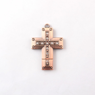 128 GB Kristall-USB-Flash-Laufwerk Massen-Kreuzform-Halsband für Weihnachten oder Feiertage