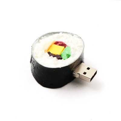 Sushi-förmige USB 2.0-Schnittstelle Personalisierte USB-Flash-Laufwerke mit gedrucktem Logo auf der Rückseite
