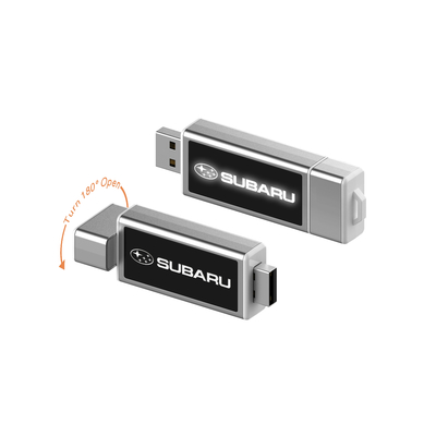 Wie Fotos zeigen Crystal USB-Stick mit LED-Licht zur Unterstützung des Uploads von Daten