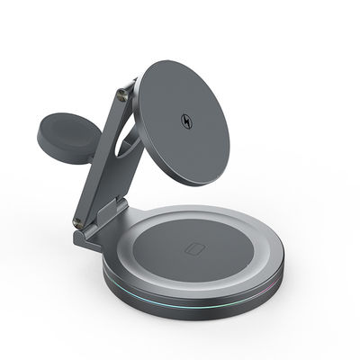 Klappbares magnetisches drahtloses Ladegerät mit 360-Grad-Rotation und 15W Leistung