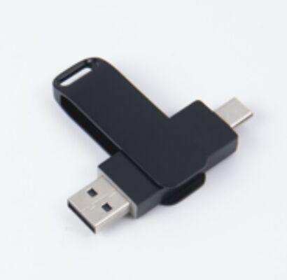 Schwarzer USB 3.0 Stick mit Typ-C-Anschluss, kompatibel mit Handy und Computer, 256 GB 512 GB
