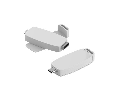 Kann 360 Grad drehen Plastik-USB-Flash-Laufwerk mit Typ-C-Ports Körperfarbe Weiß Rot Schwarz und Blau