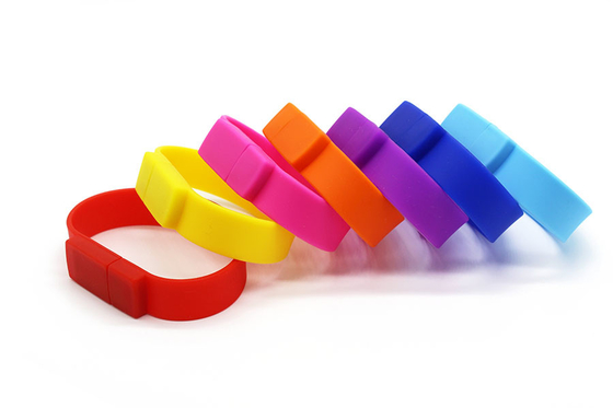 Logodruck Silikon Usb-Armband-genehmigte grelles Antrieb 32GB 64GB FCC