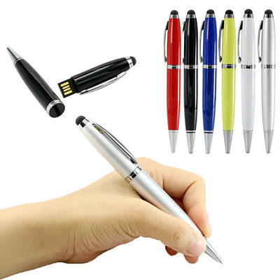 2-in-1-Schreibstift, USB-Flash-Laufwerk, 64 GB, 128 GB, wasserdicht, UDP 15 MB/s, Innenfarbe der Tinte: Schwarz und Blau